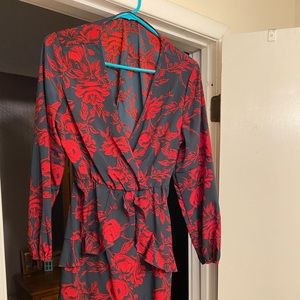 Large- Rose (red & black) dress.
